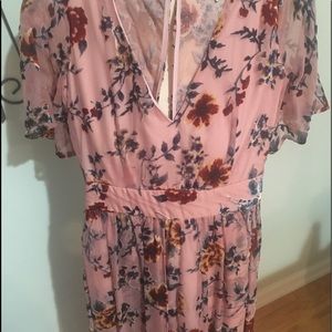 Velvet Sheer  Burnout romper with attached skirt